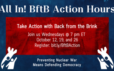 Take Action with Back from the Brink! Join Our October 2022 Action Hours