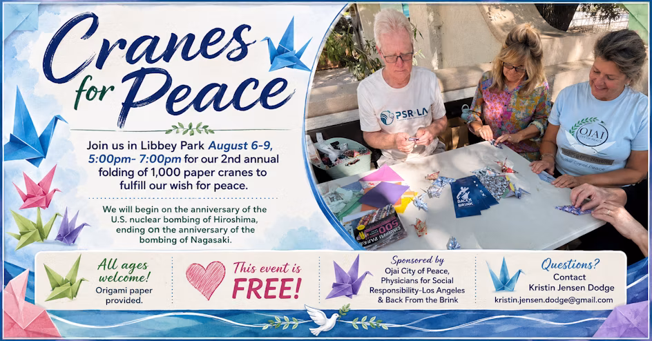 Event flyer for a noon-time vigil on August 6 from 11:30am to 1:30pm at the Old State House Square in Hartford, CT